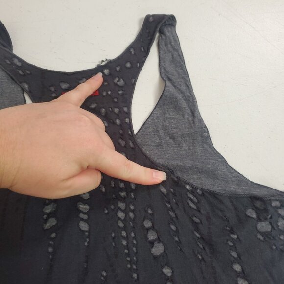 Hard Tail Womens Asymmetric Grunge Tank Top Size L Gray Alternative Steampunk - Picture 9 of 14